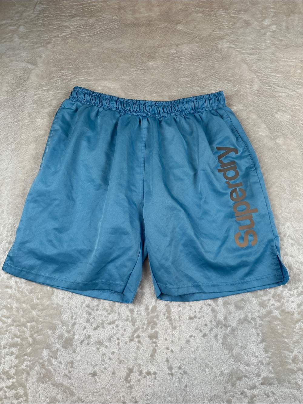 Superdry Size XXL Men’s Teal Swim Trunks with Side Logo | Outdoors | Active